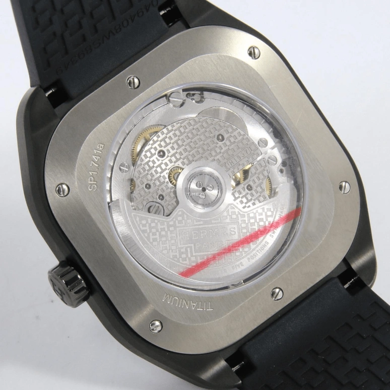 Hermès,Hermès H08 39x39mm,39x39mm,Titanium Gold,Black,Automatic,Day,50hours,W049428WW00
