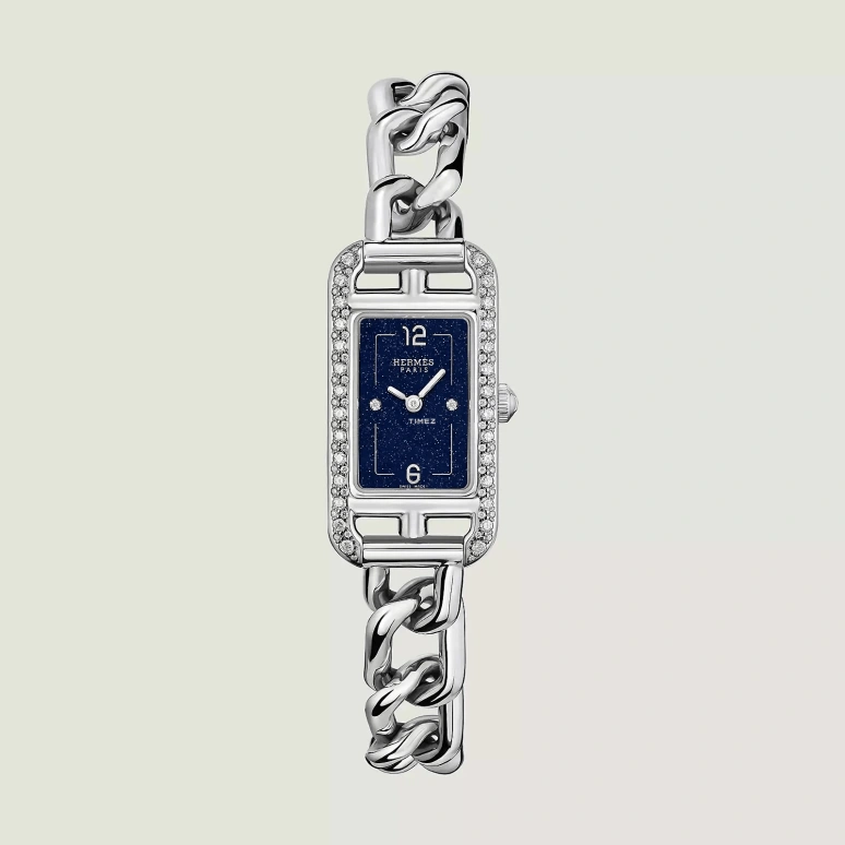 Hermès,Nantucket 29x17mm,29x17mm,Stainless Steel,Blue,Quartz,Sapphire,Rectangular,W057486WW00