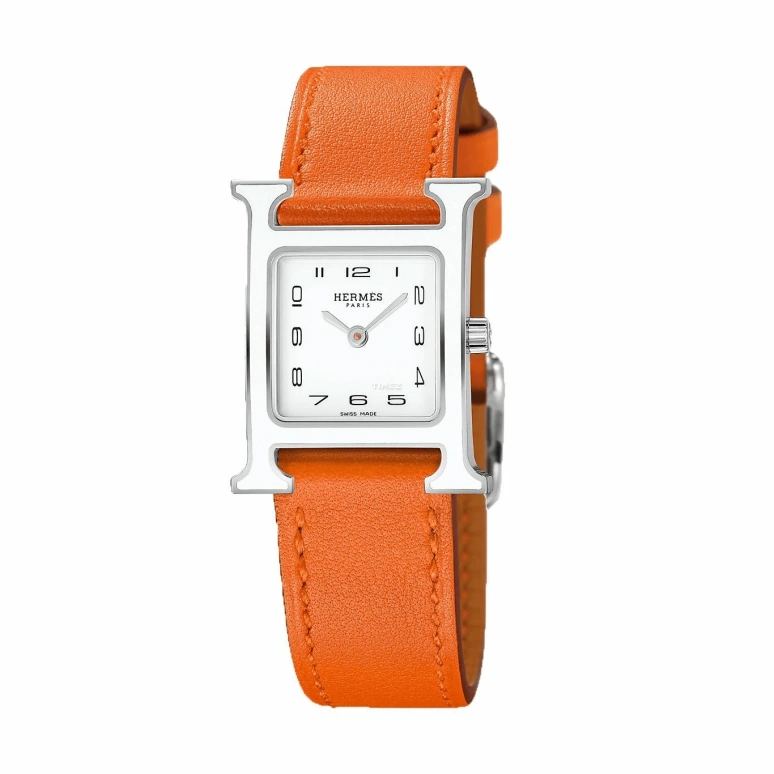 Hermès,Heure H 21x21mm,21x21mm,Stainless Steel,White,Quartz,Sapphire,Square,W044901WW00