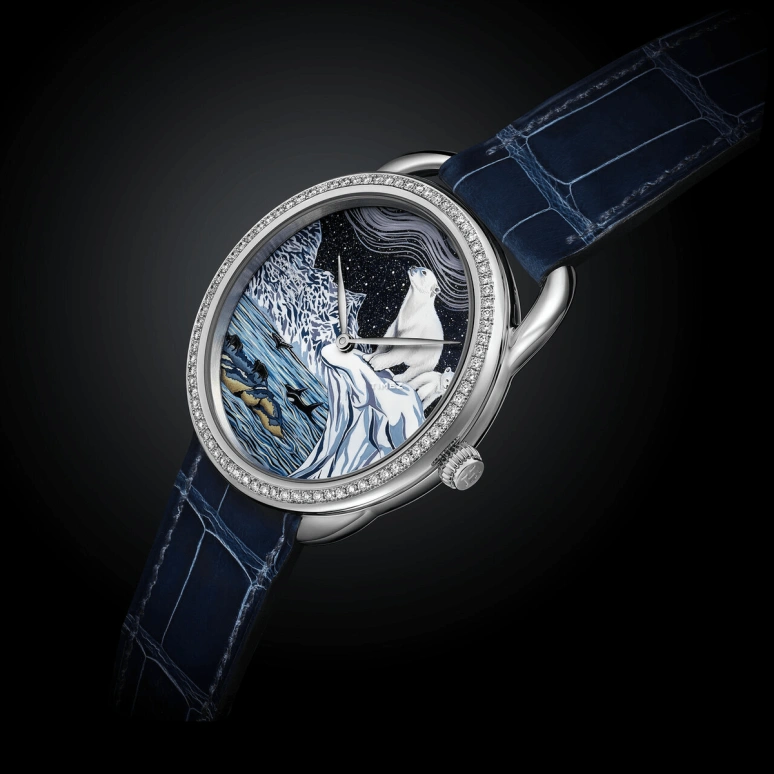 Hermès,Arceau 38mm,38mm,White Gold,Multi-Color,Automatic,50hours,In-house Caliber,052958WW00