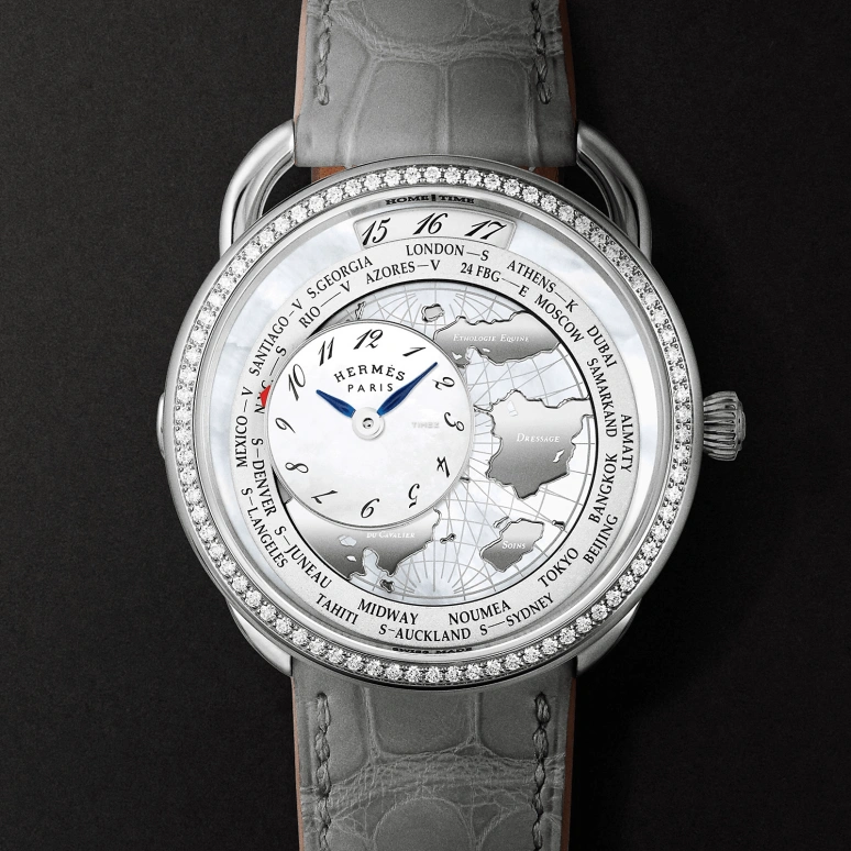 Hermès,Arceau 38mm,38mm,Stainless Steel,Silver White,Automatic,Dule Time,50hours,W057197WW00