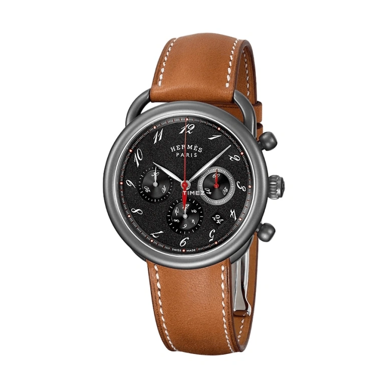 Hermès,Arceau 41mm,41mm,Titanium,Black,Automatic,Chronograph,Day,W045779WW00