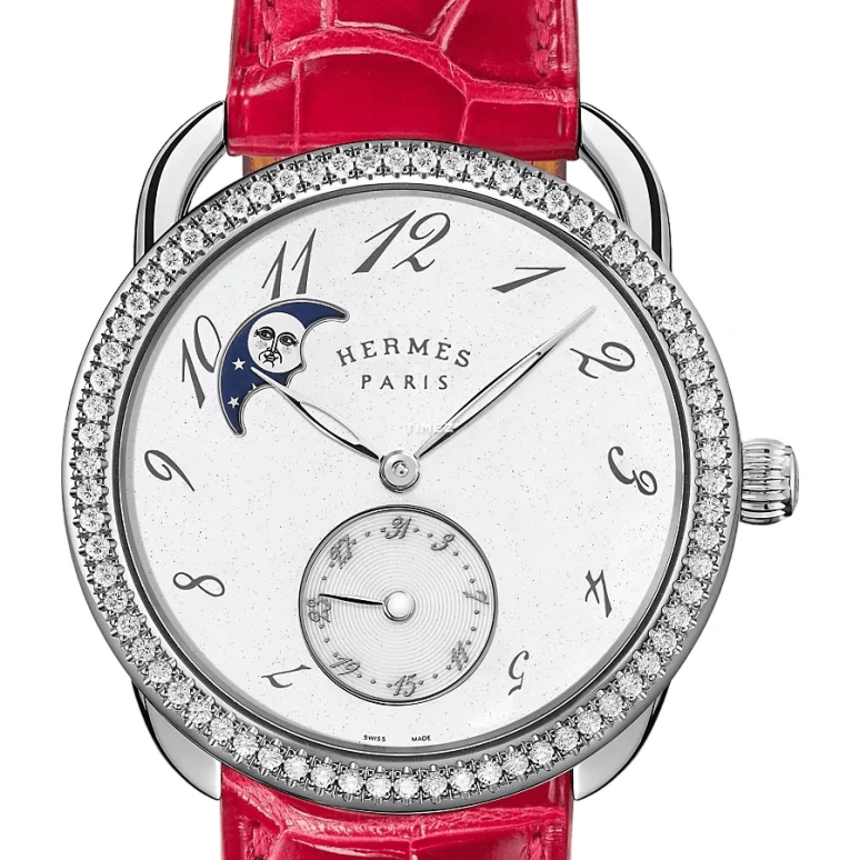 Hermès,Arceau 38mm,38mm,Stainless Steel,Silver White,Automatic,Moonphase,Day,W049093WW00