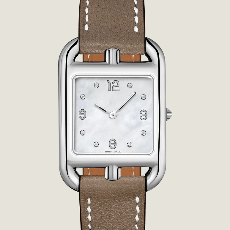 Hermès,Cape Cod 31x23mm,31x23mm,Stainless Steel,White,Quartz,Sapphire,Crystal Glass,Square,W044294WW00