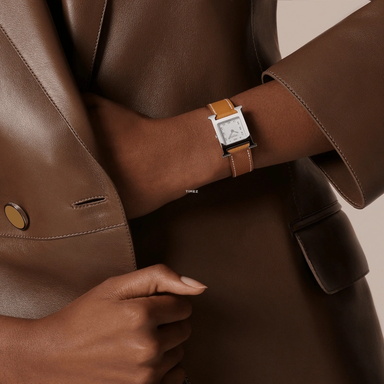 Hermès,Heure H 25x21mm,25x21mm,Stainless Steel,White,Quartz,Sapphire,Crystal Glass,Square,W036702WW00