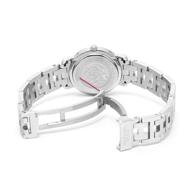 Hermès,Other 24mm,24mm,Stainless Steel,Pink,Quartz,Sapphire,Crystal Glass,Round,CL4,CL4.230.217/3796