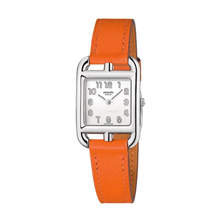 Hermès,Cape Cod 23x23mm,23x23mm,Stainless Steel,White,Quartz,Sapphire,Crystal Glass,Square,W040242WW00
