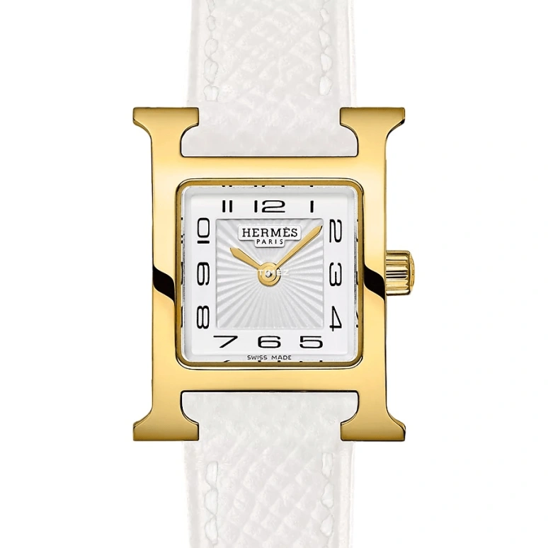 Hermès,Heure H 17.20x17.20mm,17.20x17.20mm,Stainless Steel,White,Quartz,Sapphire,Crystal Glass,Square,W055415WW00