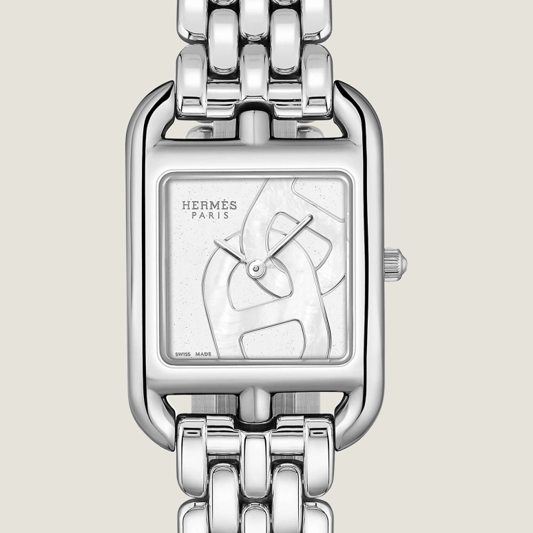 Hermès,Cape Cod 31x23mm,31x23mm,Stainless Steel,Silver White,White,Quartz,Sapphire,Crystal Glass,Square,W057484WW00