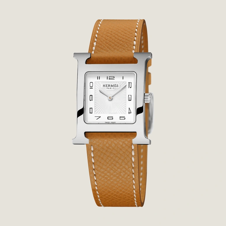 Hermès,Heure H 26x26mm,26x26mm,Stainless Steel,White,Quartz,Sapphire,Crystal Glass,Square,W036791WW00