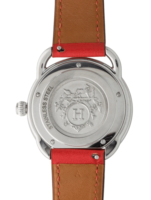 Hermès,Arceau 36mm,36mm,Stainless Steel,Orange Red,Quartz,Sapphire,Crystal Glass,Round,W045755WW00