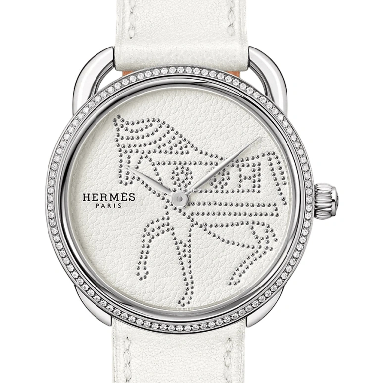 Hermès,Arceau 36mm,36mm,Stainless Steel,White,Quartz,Sapphire,Round,W053251WW00