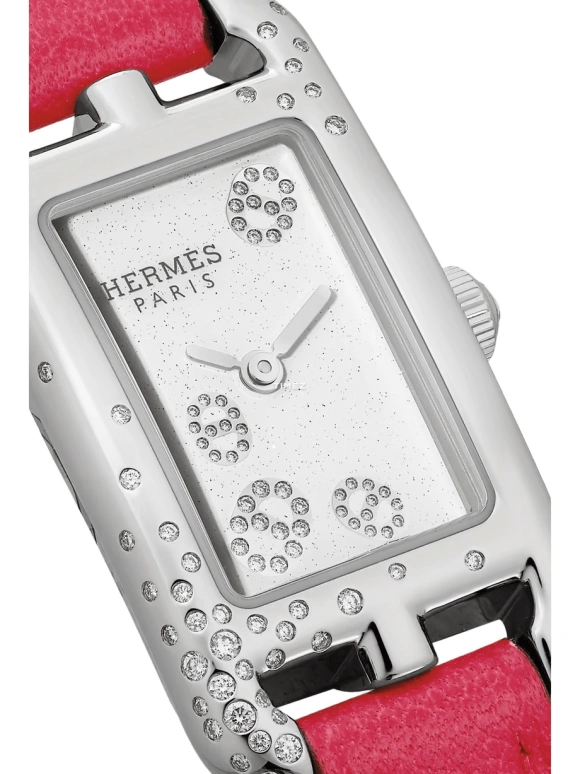 Hermès,Nantucket 17x23mm,17x23mm,Stainless Steel,Silver White,Quartz,Sapphire,Rectangular,W052183WW00