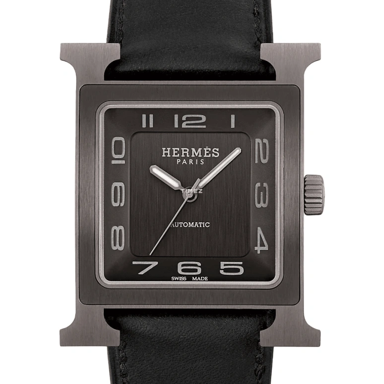 Hermès,Heure H 30.50x30.50mm,30.50x30.50mm,Titanium,Black,Automatic,50hours,In-house Caliber,W054131WW00