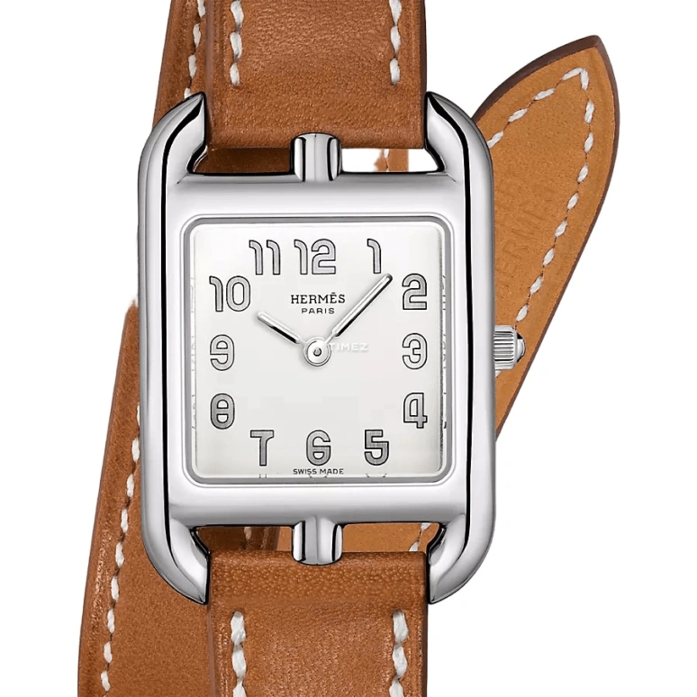 Hermès,Cape Cod 23x23mm,23x23mm,Stainless Steel,White,Quartz,Sapphire,Crystal Glass,Square,W040233WW00