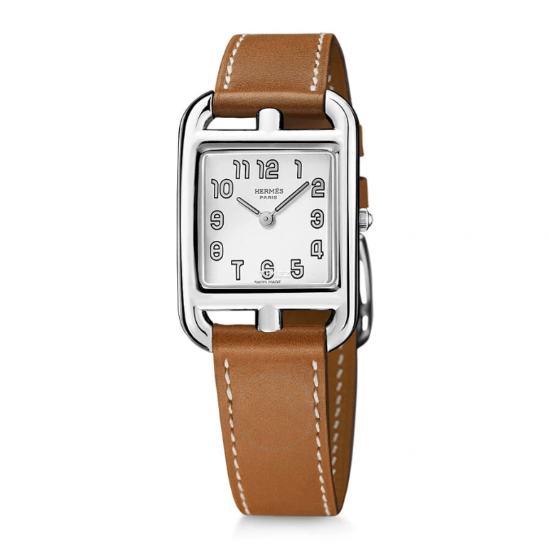Hermès,Cape Cod 23x23mm,23x23mm,Stainless Steel,Silver White,Quartz,Sapphire,Crystal Glass,Square,W020997WW00