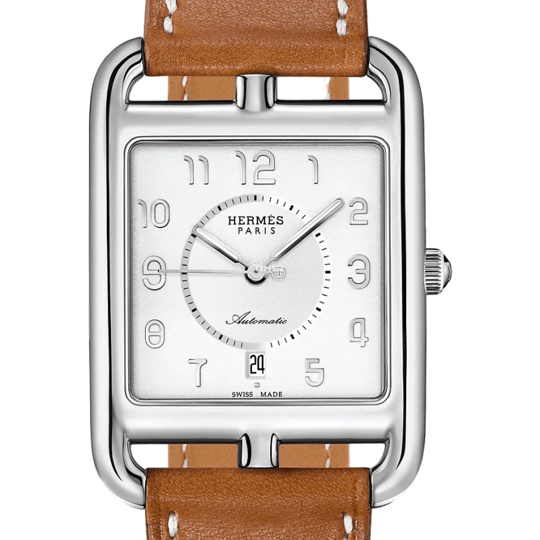 Hermès,Cape Cod 29x29mm,29x29mm,Stainless Steel,White,Quartz,Day,Sapphire,Crystal Glass,W047599WW00