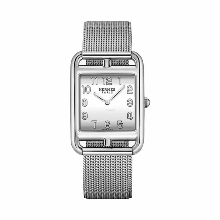 Hermès,Cape Cod 29x29mm,29x29mm,Stainless Steel,Silver White,Quartz,Sapphire,Crystal Glass,Square,W045235WW00