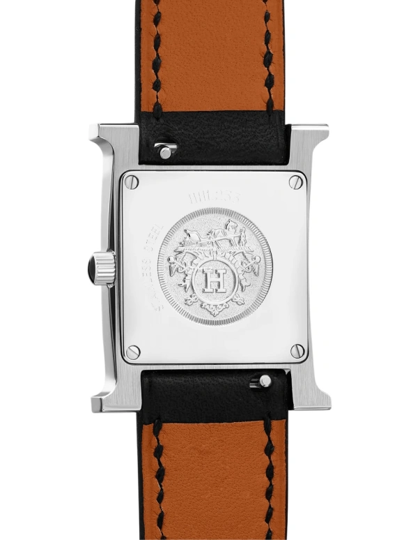Hermès,Heure H 21x21mm,21x21mm,Stainless Steel,Black,Quartz,Sapphire,Crystal Glass,Silver,W046342WW00