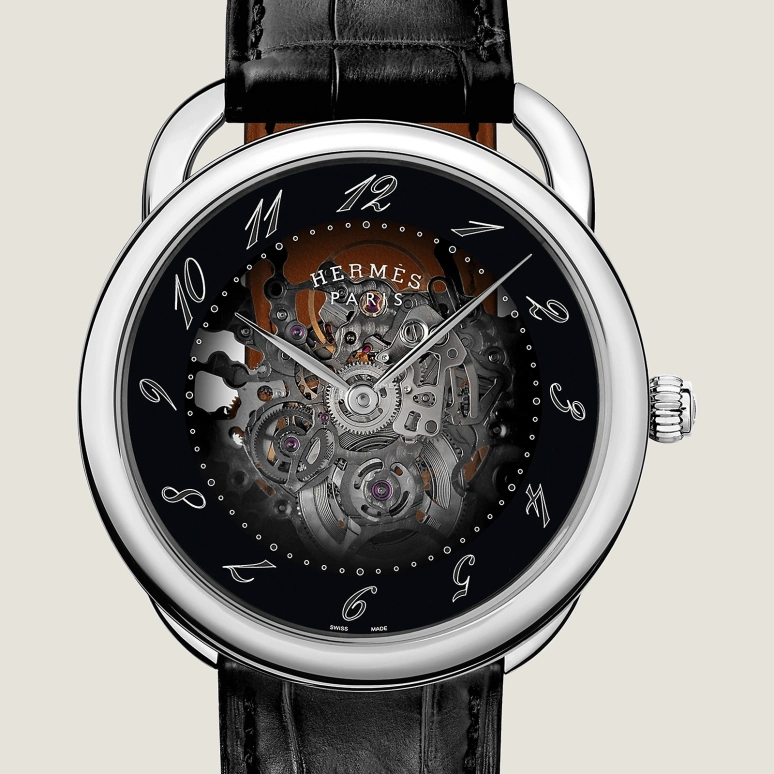 Hermès,Arceau 40mm,40mm,Stainless Steel,Black,Automatic,Sapphire,Crystal Glass,Round,W055537WW00