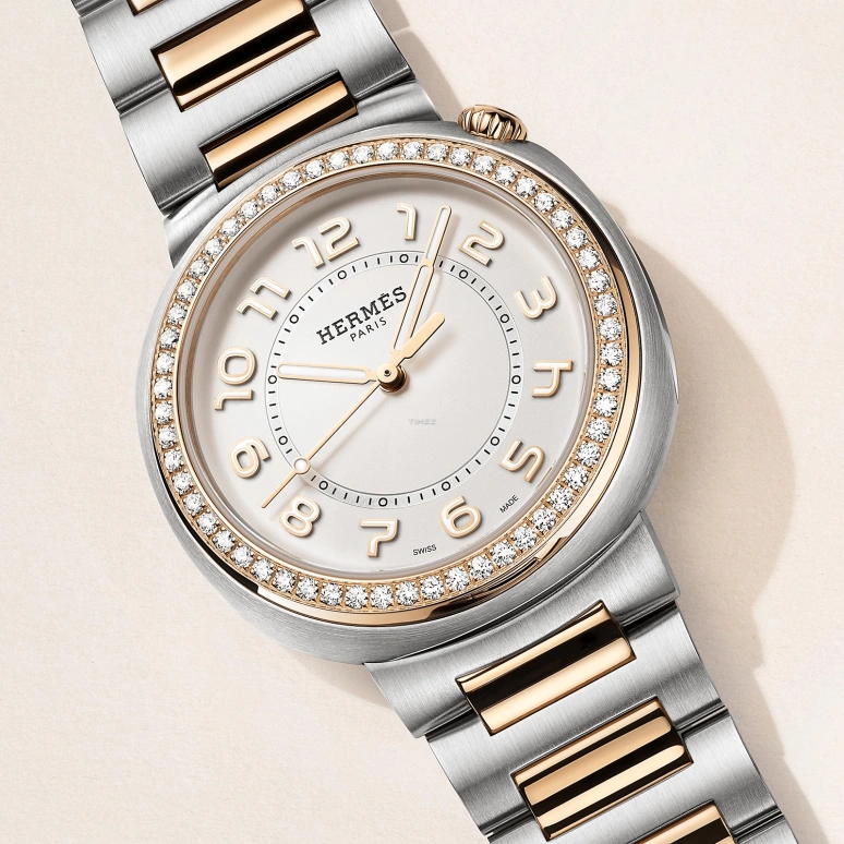 Hermès,Hermès Cut 36mm,36mm,Stainless Steel,Rose Gold,Silver White,Automatic,50hours,In-house Caliber,W403269WW00