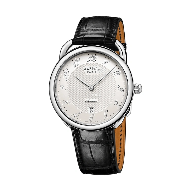 Hermès,Arceau 40mm,40mm,Stainless Steel,White,Automatic,Day,50hours,W041140WW00