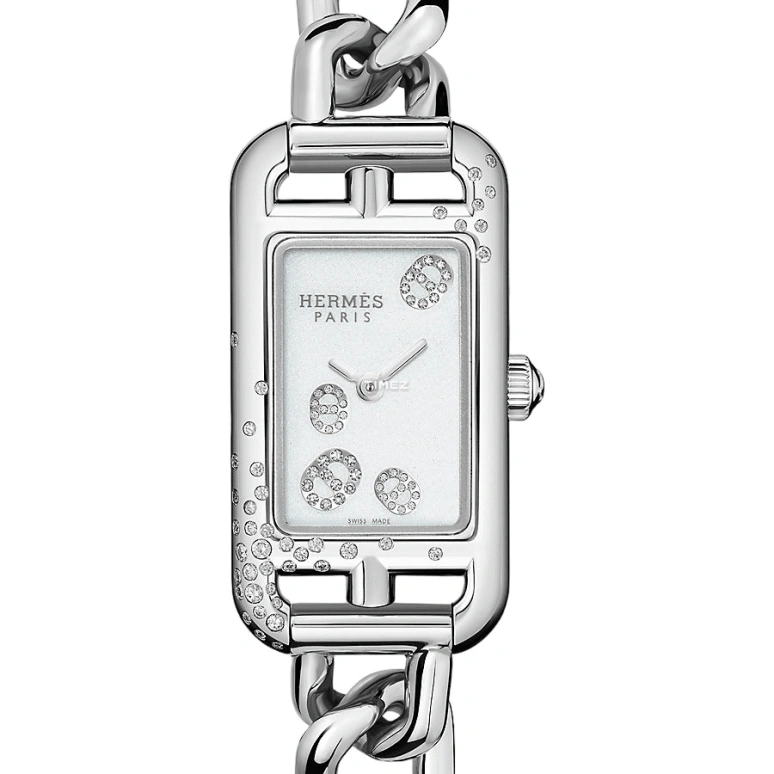 Hermès,Nantucket 17x23mm,17x23mm,Stainless Steel,White,Quartz,Sapphire,Rectangular,W049590WW00