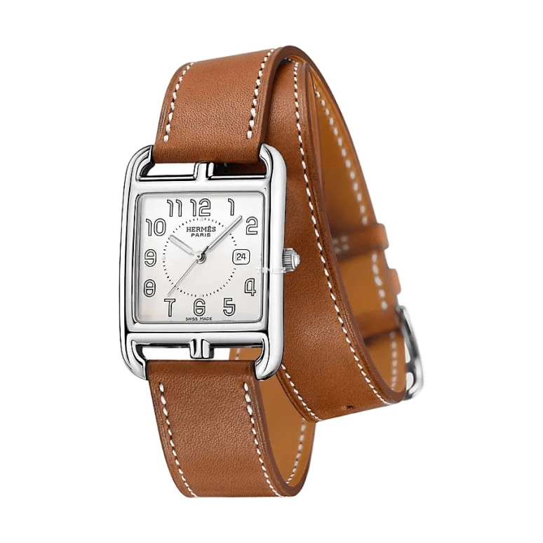 Hermès,Cape Cod 29x29mm,29x29mm,Stainless Steel,White,Quartz,Day,Sapphire,Crystal Glass,W043669WW00