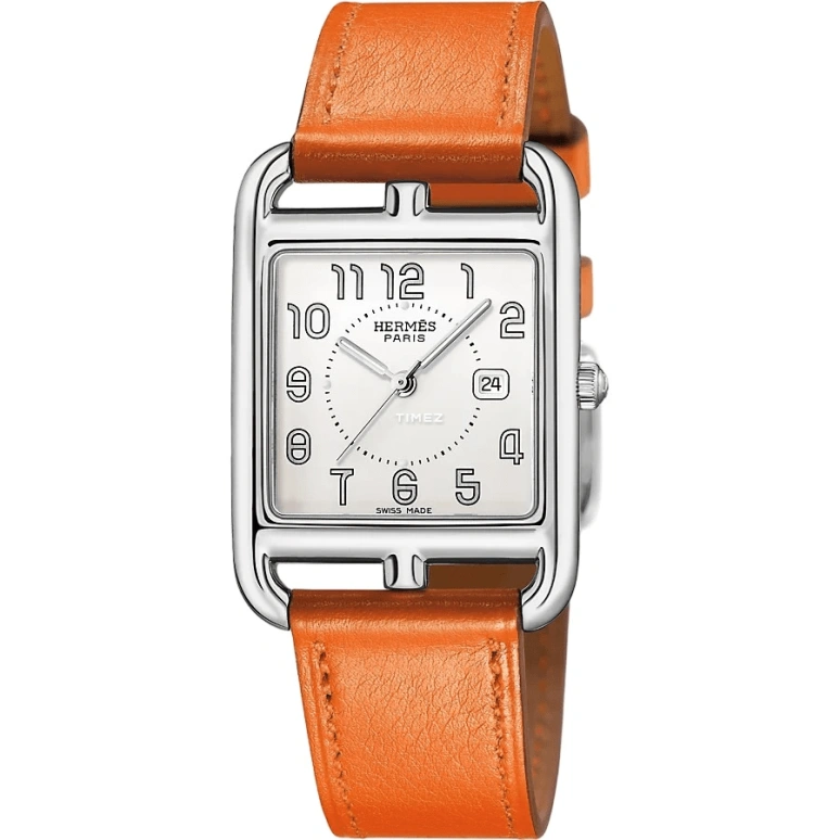 Hermès,Cape Cod 29x29mm,29x29mm,Stainless Steel,White,Quartz,Day,Sapphire,Crystal Glass,W043642WW00