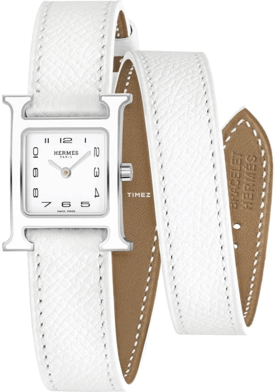 Hermès,Heure H 21x21mm,21x21mm,Stainless Steel,White,Quartz,Sapphire,Square,W044911WW00