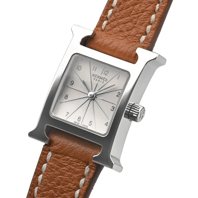 Hermès,H Hour 25x17mm,25x17mm,Stainless Steel,Silver White,Quartz,Sapphire,Crystal Glass,Square,HH1,HH1.110.260/UGO