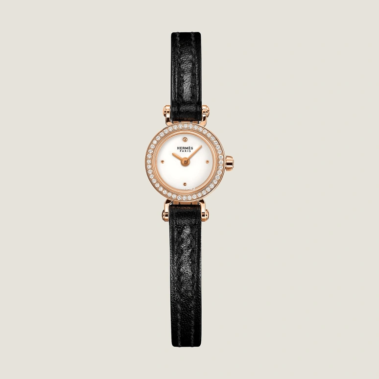Hermès,Faubourg 15mm,15mm,Rose Gold,White,Quartz,Sapphire,Round,W048402WW00