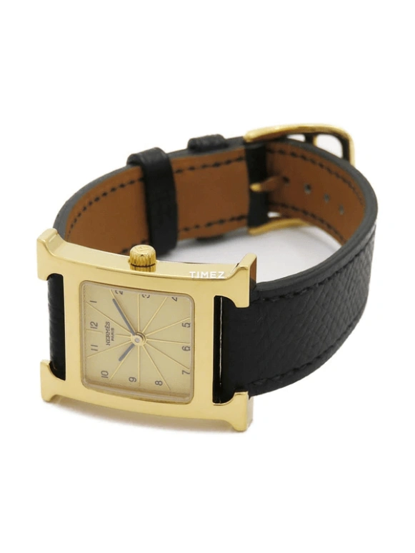 Hermès,H Hour 30x21mm,30x21mm,Stainless Steel,Gold,Quartz,Sapphire,Crystal Glass,Square,HH1,HH1.201.460/UNO