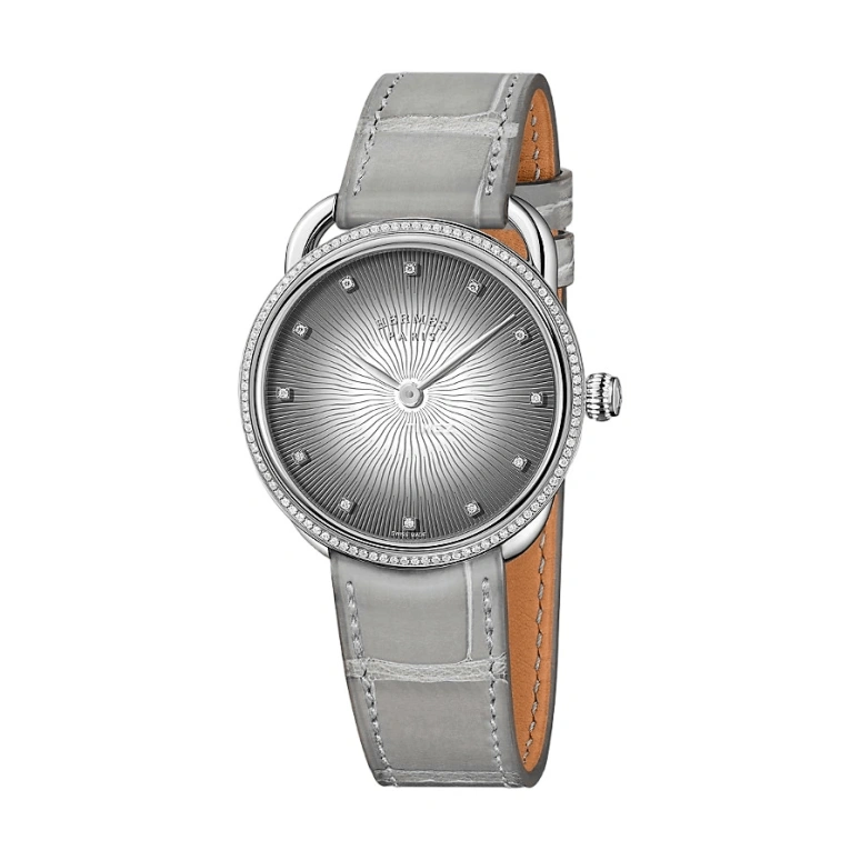 Hermès,Arceau 36mm,36mm,Stainless Steel,Grey,Quartz,Sapphire,Round,W053341WW00