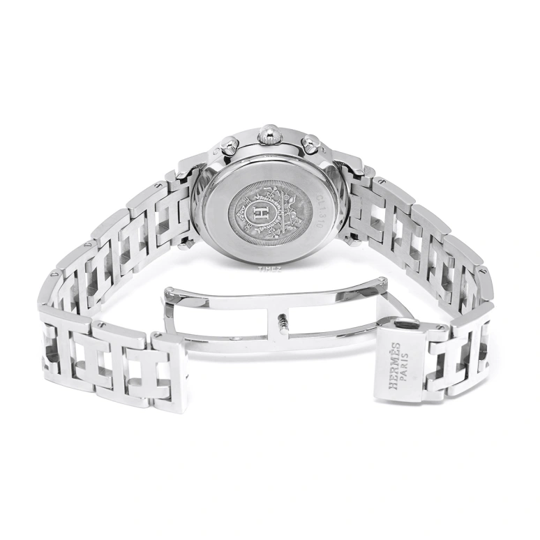 Hermès,Clipper 31mm,31mm,Stainless Steel,White,Quartz,Chronograph,Day,CL1,CL1.310.212/3842