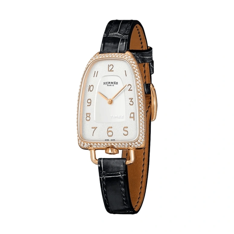 Hermès,Galop D'Hermès 40.80x26mm,40.80x26mm,Rose Gold,White,Quartz,Sapphire,Crystal Glass,Other,W047895WW00