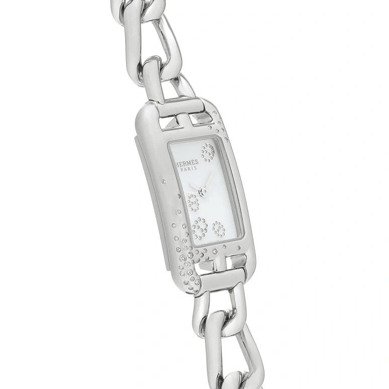 Hermès,Nantucket 17x23mm,17x23mm,Stainless Steel,White,Quartz,Sapphire,Rectangular,W049590WW00