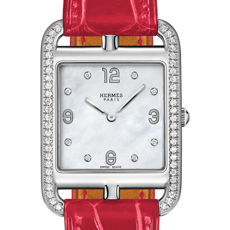 Hermès,Cape Cod 29x29mm,29x29mm,Stainless Steel,White,Quartz,Sapphire,Crystal Glass,Square,W044213WW00