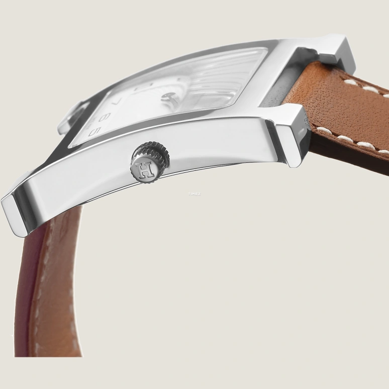 Hermès,H Hour 26mm,26mm,Stainless Steel,Silver White,Quartz,Sapphire,Crystal Glass,Square,036793WW00
