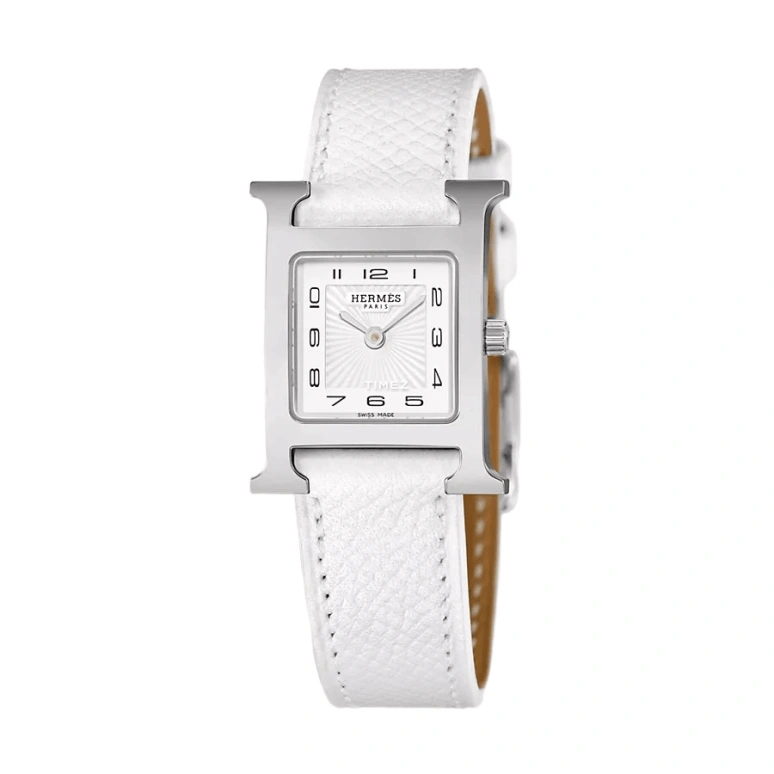 Hermès,Heure H 21x21mm,21x21mm,Stainless Steel,White,Quartz,Sapphire,Crystal Glass,Square,W036700WW00