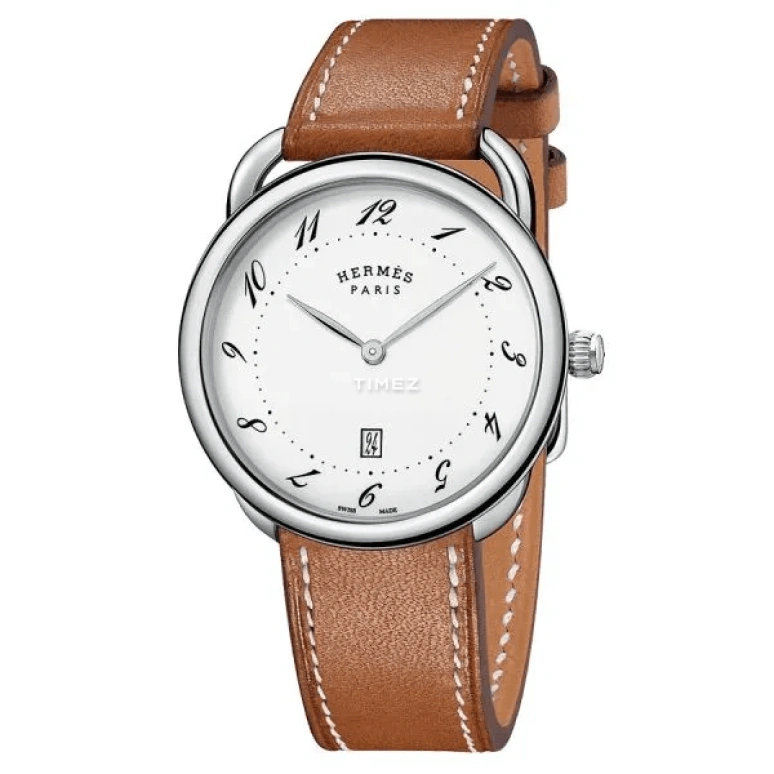 Hermès,Arceau 40mm,40mm,Stainless Steel,White,Quartz,Day,Sapphire,Crystal Glass,W044822WW00