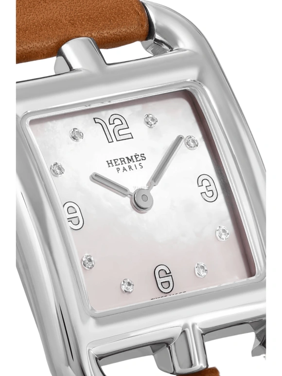 Hermès,Cape Cod 23x23mm,23x23mm,Stainless Steel,White,Quartz,Sapphire,Crystal Glass,Square,W044295WW00