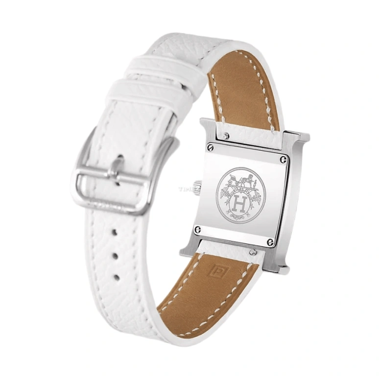 Hermès,Heure H 21x21mm,21x21mm,Stainless Steel,White,Quartz,Sapphire,Crystal Glass,Square,W036700WW00