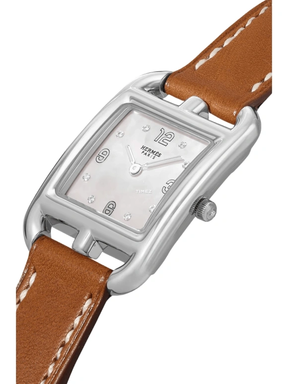 Hermès,Cape Cod 23x23mm,23x23mm,Stainless Steel,White,Quartz,Sapphire,Crystal Glass,Square,W044295WW00