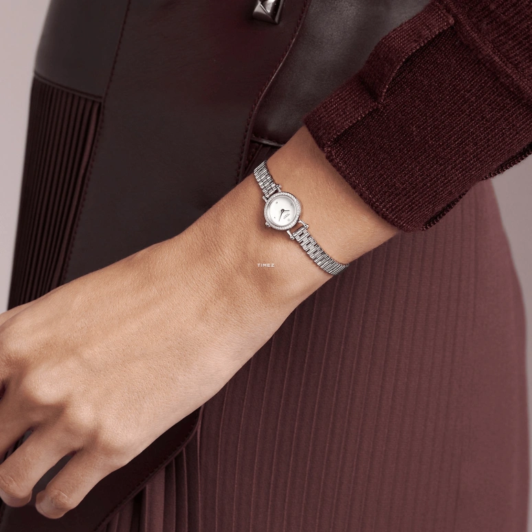 Hermès,Faubourg 15mm,15mm,White Gold,Smoky Coal,White,Quartz,Sapphire,Round,W049310WW00