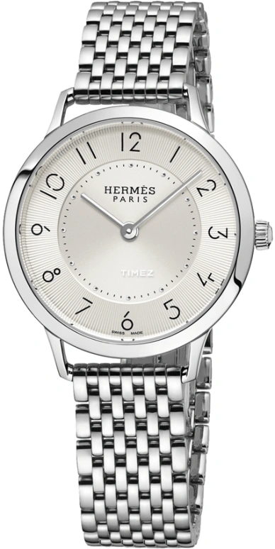 Hermès,Slim d'Hermès 32mm,32mm,Stainless Steel,White,Quartz,Sapphire,Crystal Glass,Round,W041707WW00