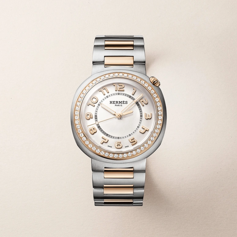 Hermès,Hermès Cut 36mm,36mm,Stainless Steel,Rose Gold,Silver White,Automatic,50hours,In-house Caliber,W403269WW00