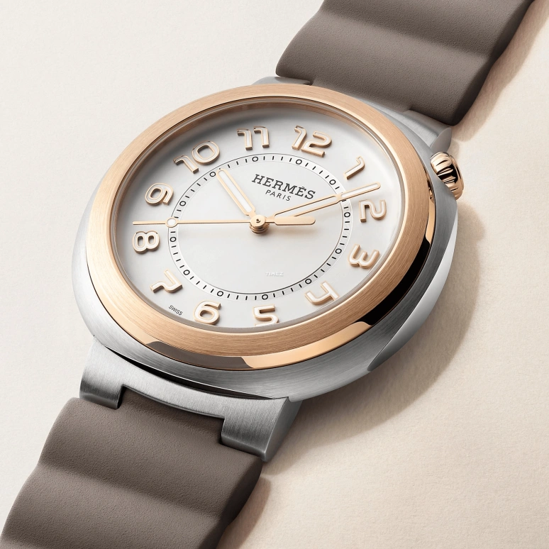 Hermès,Hermès Cut 36mm,36mm,Stainless Steel,Rose Gold,Silver White,Automatic,50hours,In-house Caliber,W404942WW00