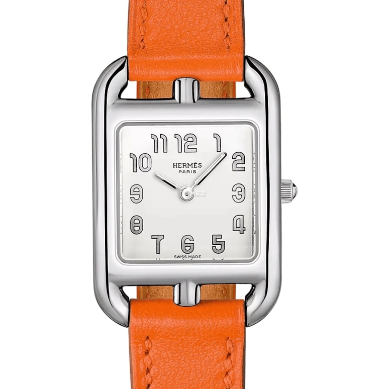 Hermès,Cape Cod 23x23mm,23x23mm,Stainless Steel,White,Quartz,Sapphire,Crystal Glass,Square,W040242WW00