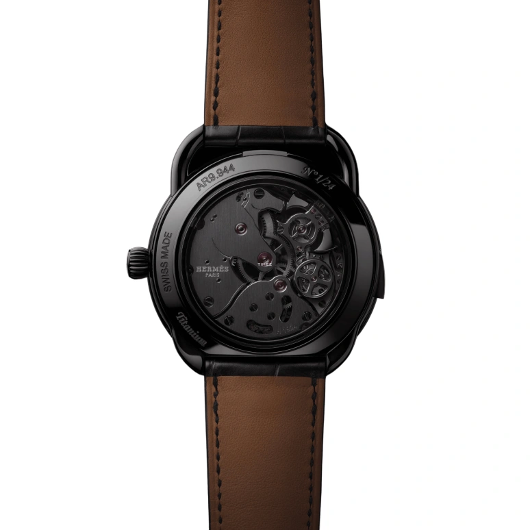 Hermès,Arceau 43mm,43mm,Titanium Gold,Black,Automatic,Tourbillon,90hours,057313WW00